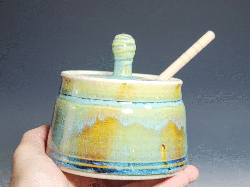 SECONDS SALE! Handmade Pottery Lidded Honey Jar - Image 3