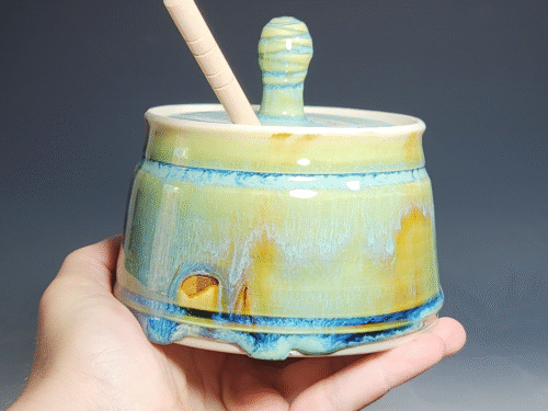 SECONDS SALE! Handmade Pottery Lidded Honey Jar