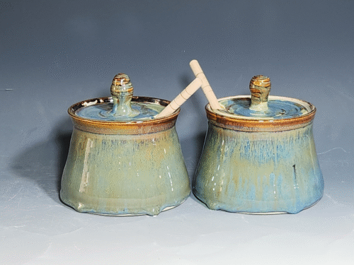 SECONDS SALE! Handmade Pottery Lidded Honey Jar - Image 2