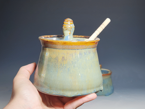 SECONDS SALE! Handmade Pottery Lidded Honey Jar - Image 8