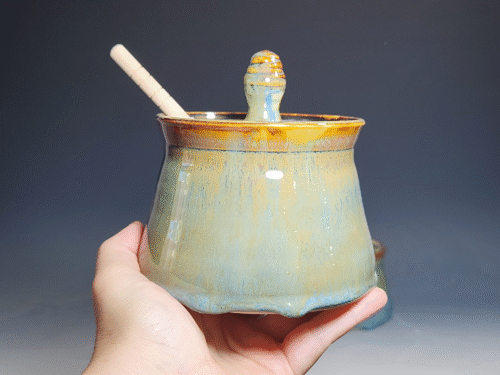 SECONDS SALE! Handmade Pottery Lidded Honey Jar - Image 6