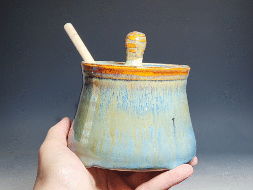 SECONDS SALE! Handmade Pottery Lidded Honey Jar