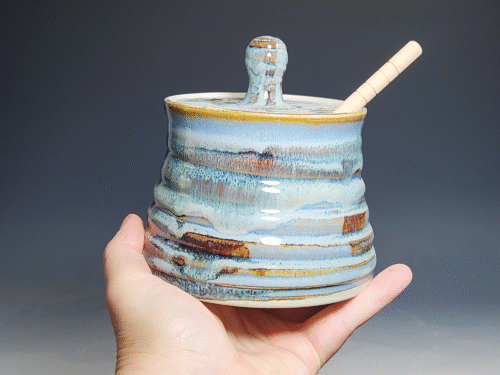 SECONDS SALE! Handmade Pottery Lidded Honey Jar
