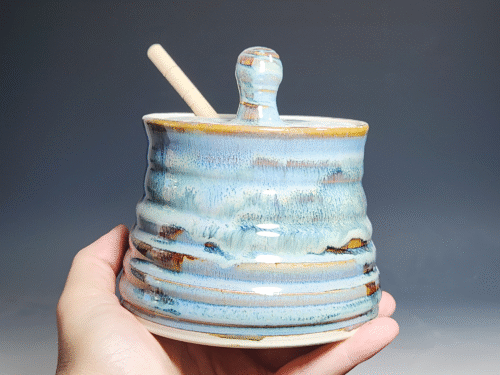 SECONDS SALE! Handmade Pottery Lidded Honey Jar - Image 2