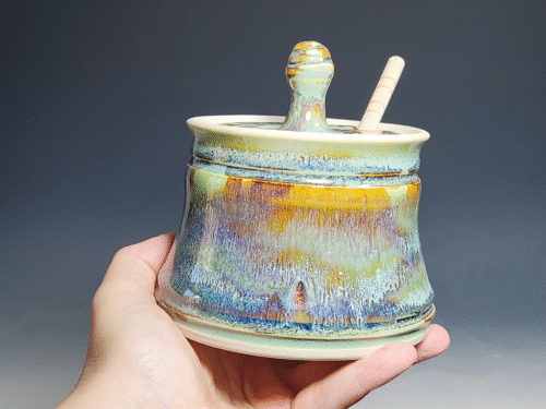 SECONDS SALE! Handmade Pottery Lidded Honey Jar - Image 3