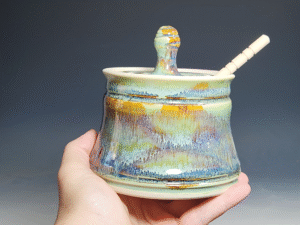 SECONDS SALE! Handmade Pottery Lidded Honey Jar