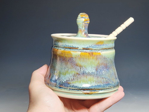 SECONDS SALE! Handmade Pottery Lidded Honey Jar