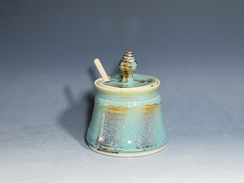 SECONDS SALE! Handmade Pottery Lidded Honey Jar - Image 4