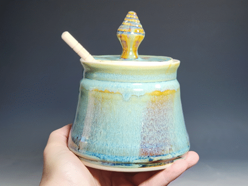 SECONDS SALE! Handmade Pottery Lidded Honey Jar - Image 3