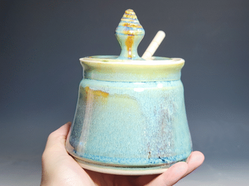 SECONDS SALE! Handmade Pottery Lidded Honey Jar - Image 2