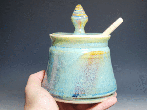 SECONDS SALE! Handmade Pottery Lidded Honey Jar