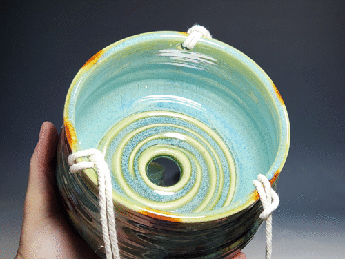 SECONDS SALE! Hand-thrown Pottery Hanging Planter - Image 6