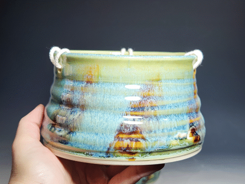 SECONDS SALE! Hand-thrown Pottery Hanging Planter - Image 3