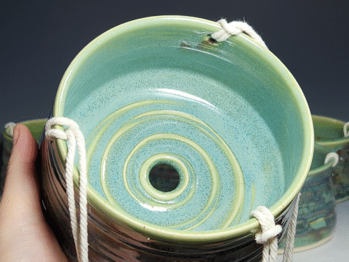 SECONDS SALE! Hand-thrown Pottery Hanging Planter - Image 7