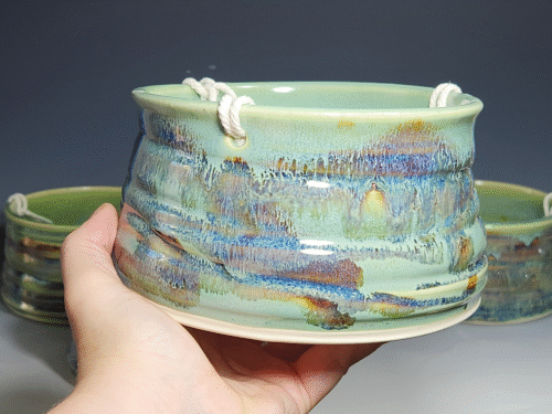 SECONDS SALE! Hand-thrown Pottery Hanging Planter - Image 6