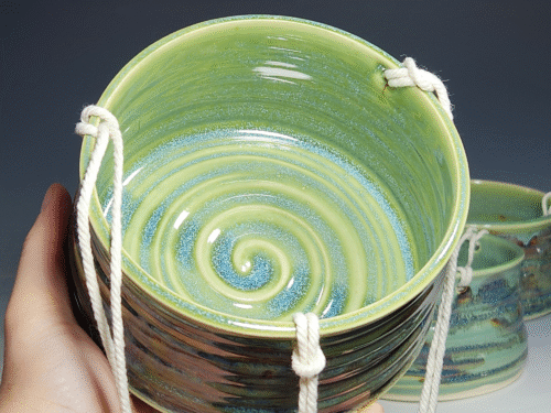 SECONDS SALE! Hand-thrown Pottery Hanging Planter - Image 4