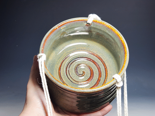 SECONDS SALE! Hand-thrown Pottery Hanging Planter - Image 4
