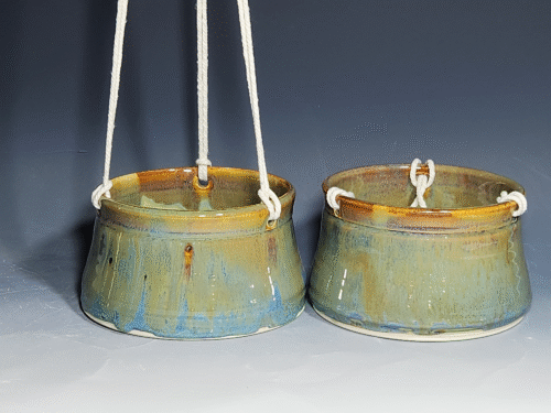 SECONDS SALE! Hand-thrown Pottery Hanging Planter, Indoor, No Drainage - Image 7