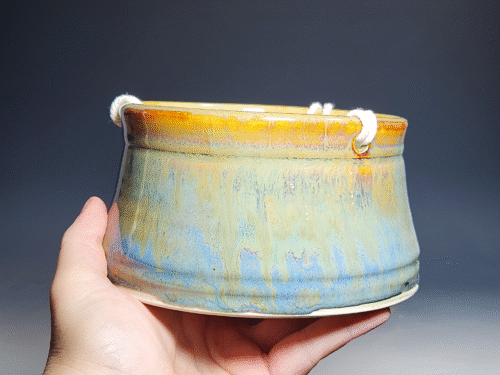 SECONDS SALE! Hand-thrown Pottery Hanging Planter, Indoor, No Drainage - Image 6
