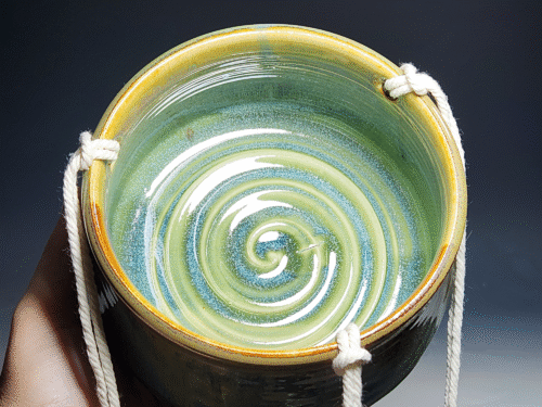 SECONDS SALE! Hand-thrown Pottery Hanging Planter, Indoor, No Drainage - Image 5