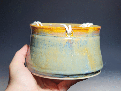 SECONDS SALE! Hand-thrown Pottery Hanging Planter, Indoor, No Drainage - Image 3