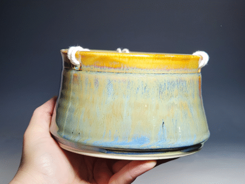 SECONDS SALE! Hand-thrown Pottery Hanging Planter, Indoor, No Drainage - Image 2