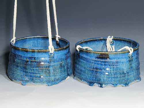 SECONDS SALE! Outdoor Hand-thrown Pottery Hanging Planter, With Drainage - Image 7
