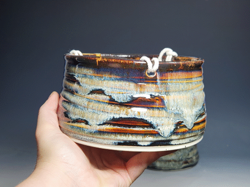 SECONDS SALE! Hand-thrown Pottery Hanging Planter - Image 5