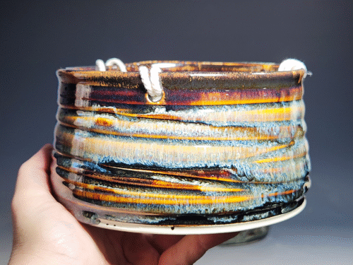 SECONDS SALE! Hand-thrown Pottery Hanging Planter - Image 3