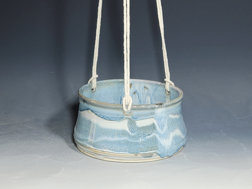 SECONDS SALE! Outdoor Hand-thrown Pottery Hanging Planter, With Drainage - Image 5