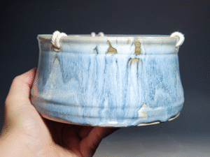 SECONDS SALE! Outdoor Hand-thrown Pottery Hanging Planter, With Drainage