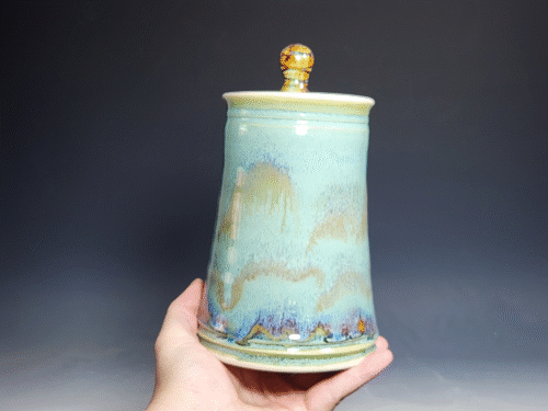 Large Handmade Pottery Lidded Jar - Image 3