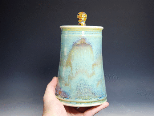 Large Handmade Pottery Lidded Jar