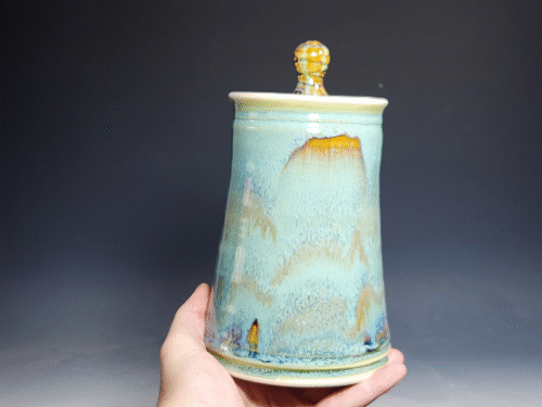 Large Handmade Pottery Lidded Jar - Image 2