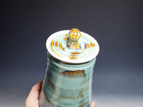 Large Handmade Pottery Lidded Jar - Image 5