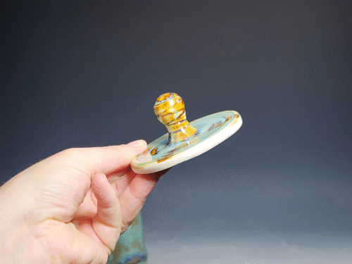 Large Handmade Pottery Lidded Jar - Image 6