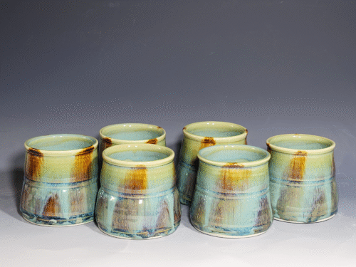 Set of Two (2) Hand Thrown Pottery Wine Cups - Image 2