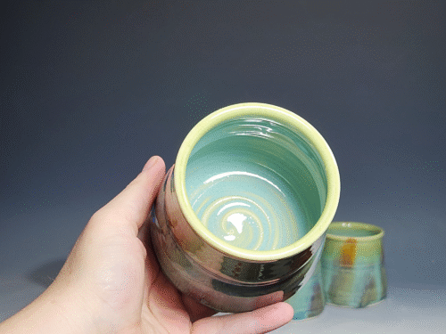 Set of Two (2) Hand Thrown Pottery Wine Cups - Image 9