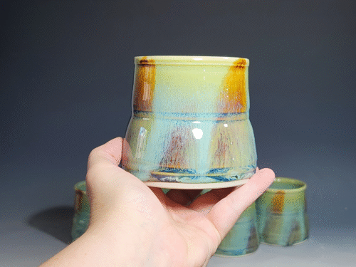 Set of Two (2) Hand Thrown Pottery Wine Cups - Image 8