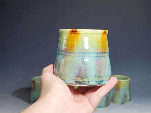 Set of Two (2) Hand Thrown Pottery Wine Cups - Image 7