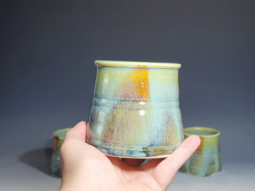 Set of Two (2) Hand Thrown Pottery Wine Cups - Image 6