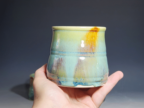 Set of Two (2) Hand Thrown Pottery Wine Cups - Image 4