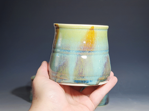Set of Two (2) Hand Thrown Pottery Wine Cups - Image 5