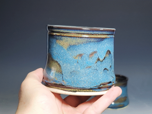 Set of Two (2) Hand Thrown Pottery Wine Cups - Image 5