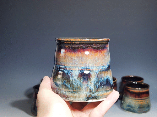 Set of Two Hand Thrown Pottery Wine Cups
