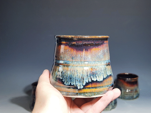 Set of Two Hand Thrown Pottery Wine Cups - Image 4