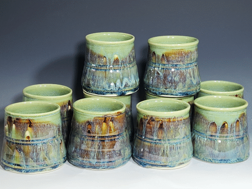 Set of Two (2) Hand Thrown Pottery Wine Cups - Image 9