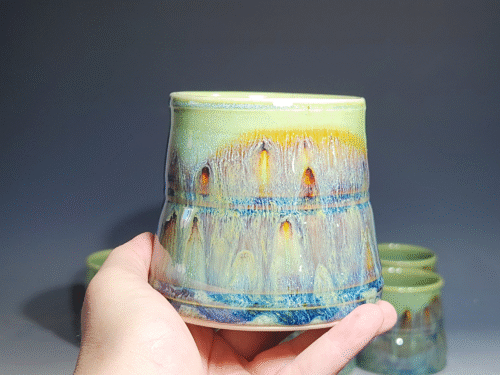 Set of Two (2) Hand Thrown Pottery Wine Cups - Image 8