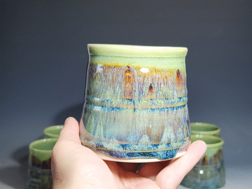 Set of Two (2) Hand Thrown Pottery Wine Cups - Image 7