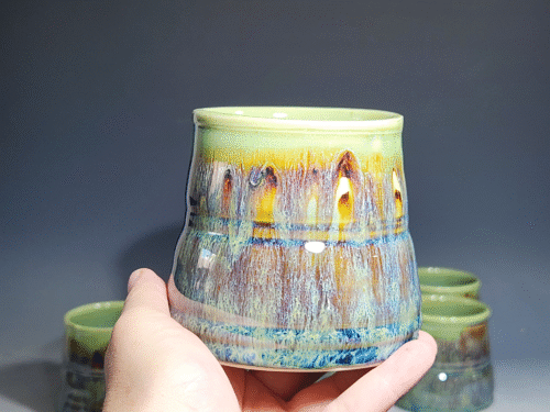 Set of Two (2) Hand Thrown Pottery Wine Cups